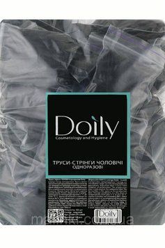 Труси-стрінги чоловічі зі спанбонду для спа-процедур Doily, ХXL, чорні, 50 шт 10015113080 фото