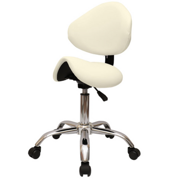 Стілець-сідло для майстра модель 854A зі спинкою, бежевий Стілець-сідло 854А фото