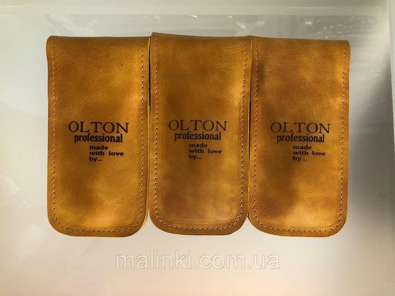 Манікюрний набір Olton у шкіряному чохлі (нашкірниці + кусачки + топорик-пушер + ножиці) 1870617204 фото